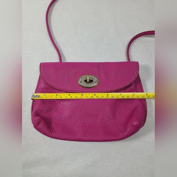 Fossil Monica SL5076690 Fuchsia Genuine Leather Convertible SM X-body/Clutch - Picture 6 of 7